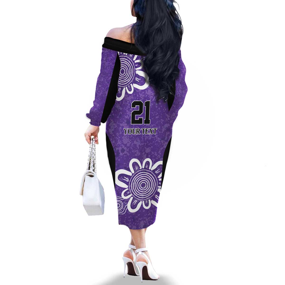 Hobart Hurricanes Custom Family Matching Off The Shoulder Long Sleeve Dress and Hawaiian Shirt Minimalism Aboriginal