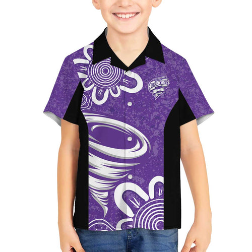 Hobart Hurricanes Custom Family Matching Off The Shoulder Long Sleeve Dress and Hawaiian Shirt Minimalism Aboriginal