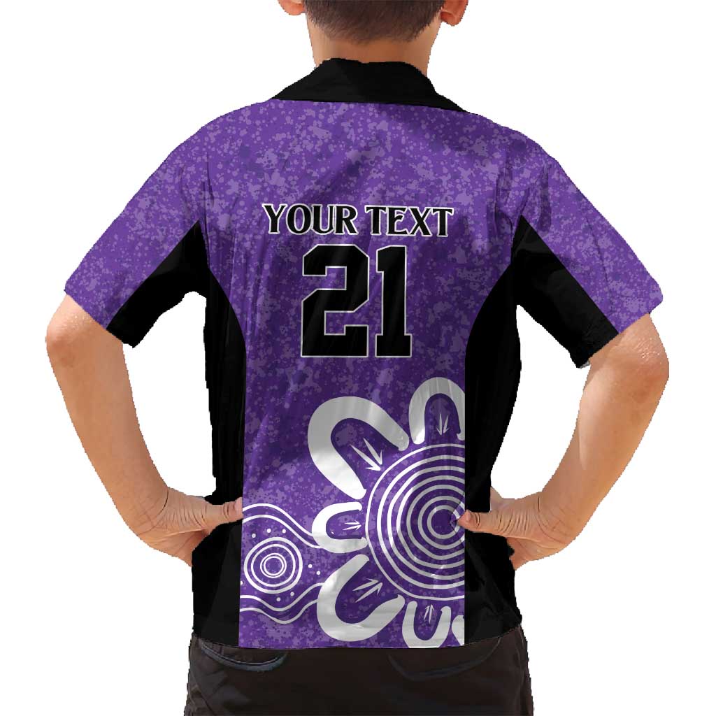 Hobart Hurricanes Custom Family Matching Off Shoulder Maxi Dress and Hawaiian Shirt Minimalism Aboriginal