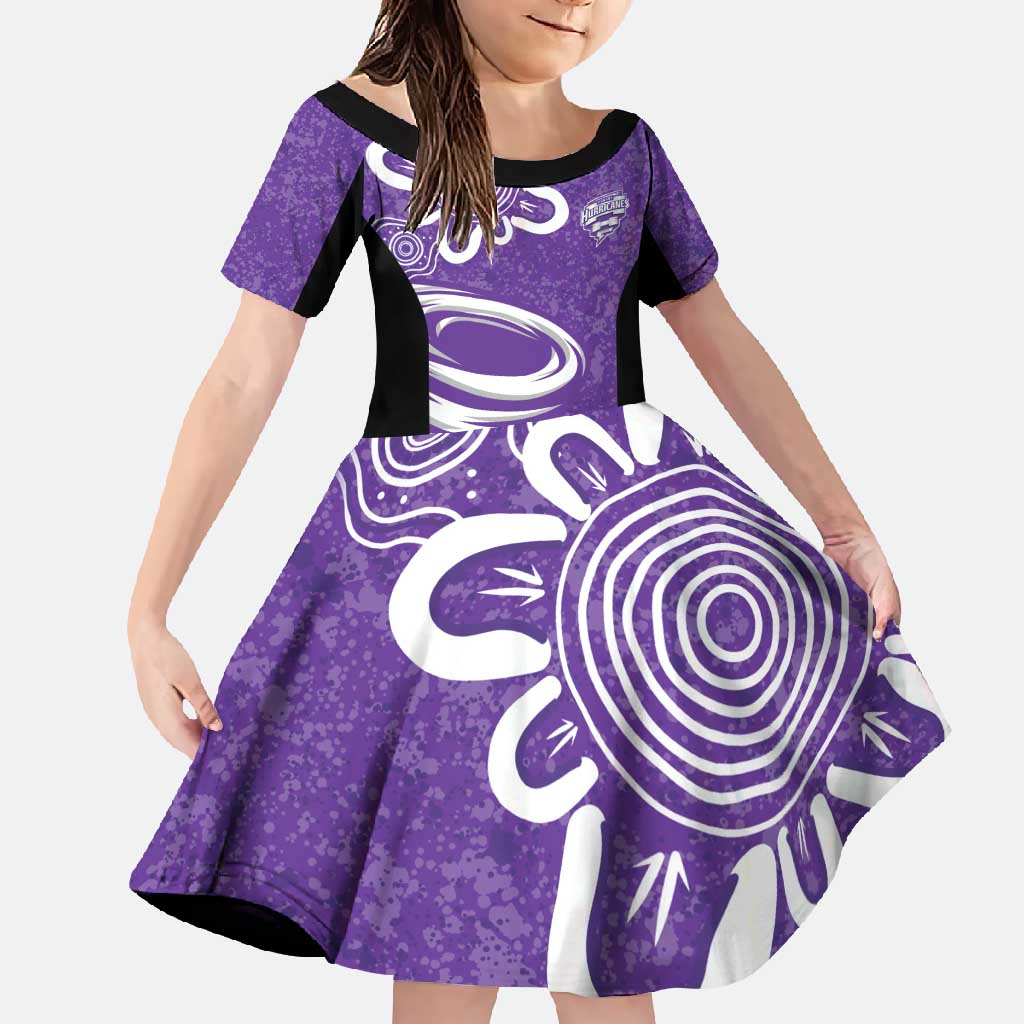 Hobart Hurricanes Custom Family Matching Off Shoulder Maxi Dress and Hawaiian Shirt Minimalism Aboriginal
