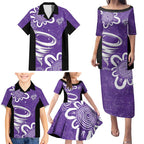Hobart Hurricanes Custom Family Matching Puletasi and Hawaiian Shirt Minimalism Aboriginal