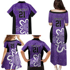 Hobart Hurricanes Custom Family Matching Puletasi and Hawaiian Shirt Minimalism Aboriginal
