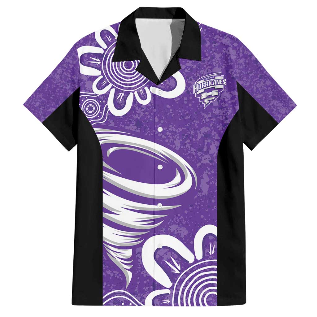 Hobart Hurricanes Custom Family Matching Short Sleeve Bodycon Dress and Hawaiian Shirt Minimalism Aboriginal