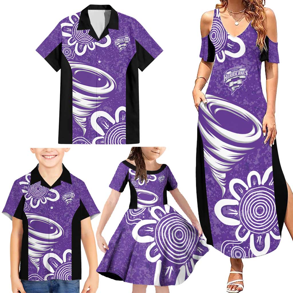 Hobart Hurricanes Custom Family Matching Summer Maxi Dress and Hawaiian Shirt Minimalism Aboriginal