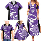Hobart Hurricanes Custom Family Matching Summer Maxi Dress and Hawaiian Shirt Minimalism Aboriginal