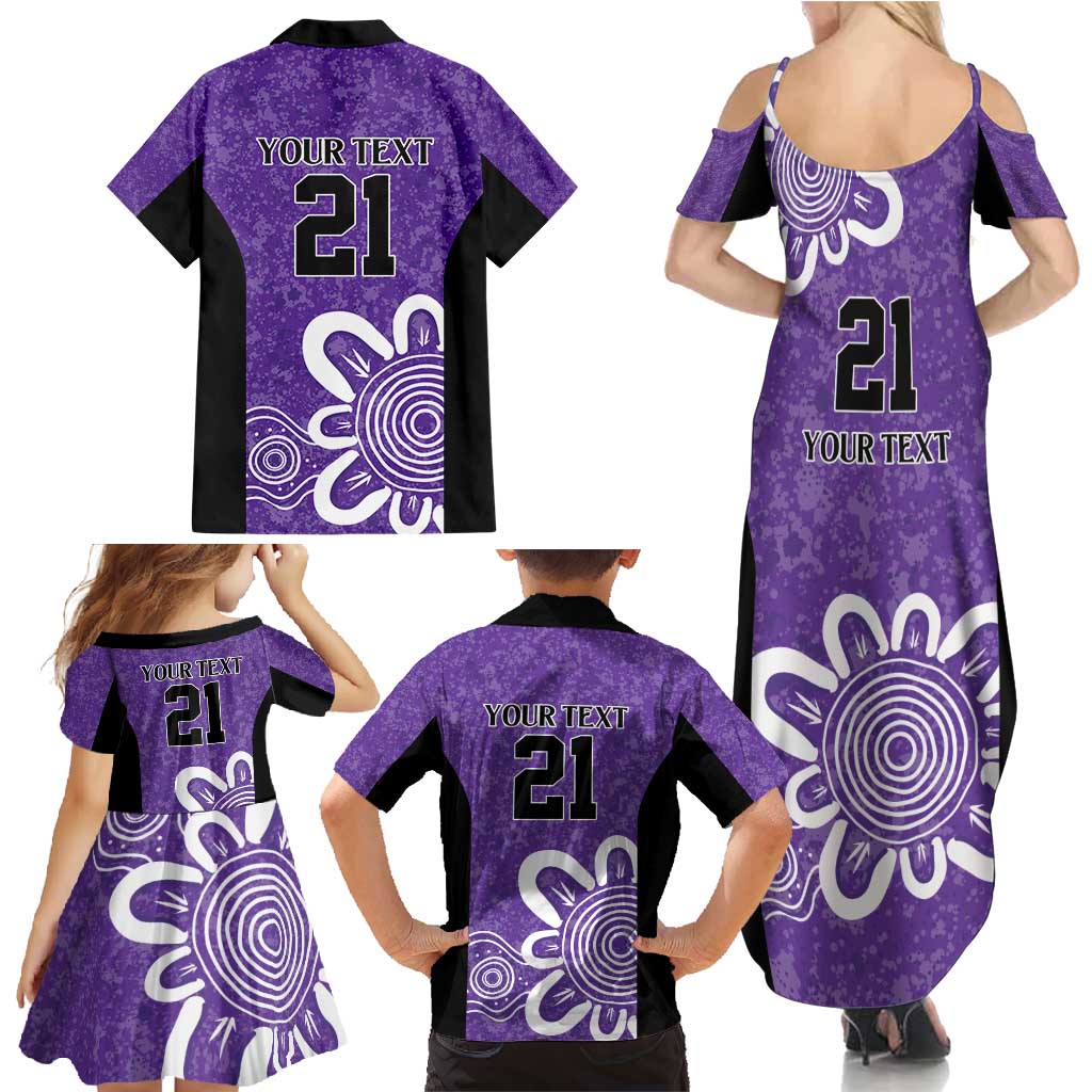Hobart Hurricanes Custom Family Matching Summer Maxi Dress and Hawaiian Shirt Minimalism Aboriginal