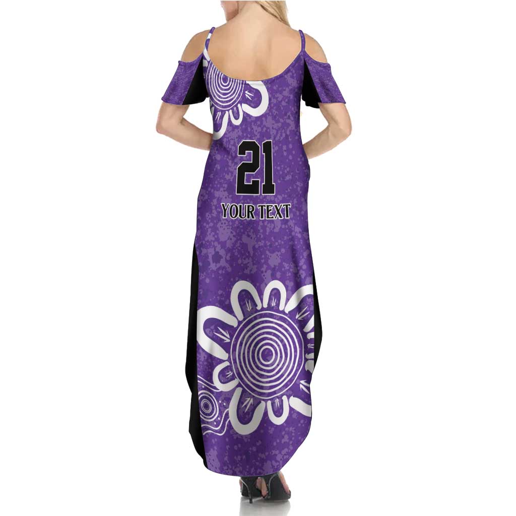 Hobart Hurricanes Custom Family Matching Summer Maxi Dress and Hawaiian Shirt Minimalism Aboriginal