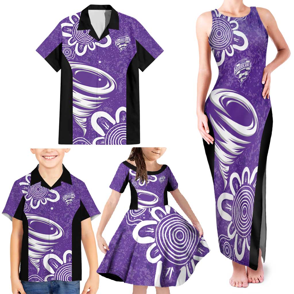 Hobart Hurricanes Custom Family Matching Tank Maxi Dress and Hawaiian Shirt Minimalism Aboriginal