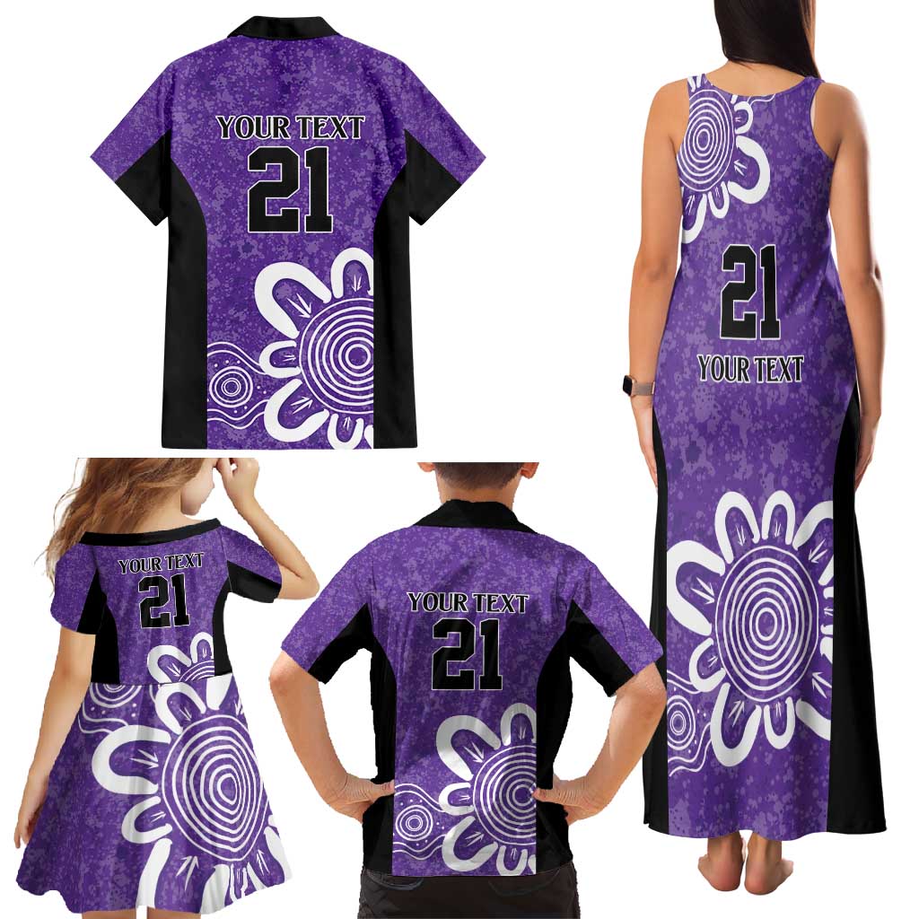 Hobart Hurricanes Custom Family Matching Tank Maxi Dress and Hawaiian Shirt Minimalism Aboriginal