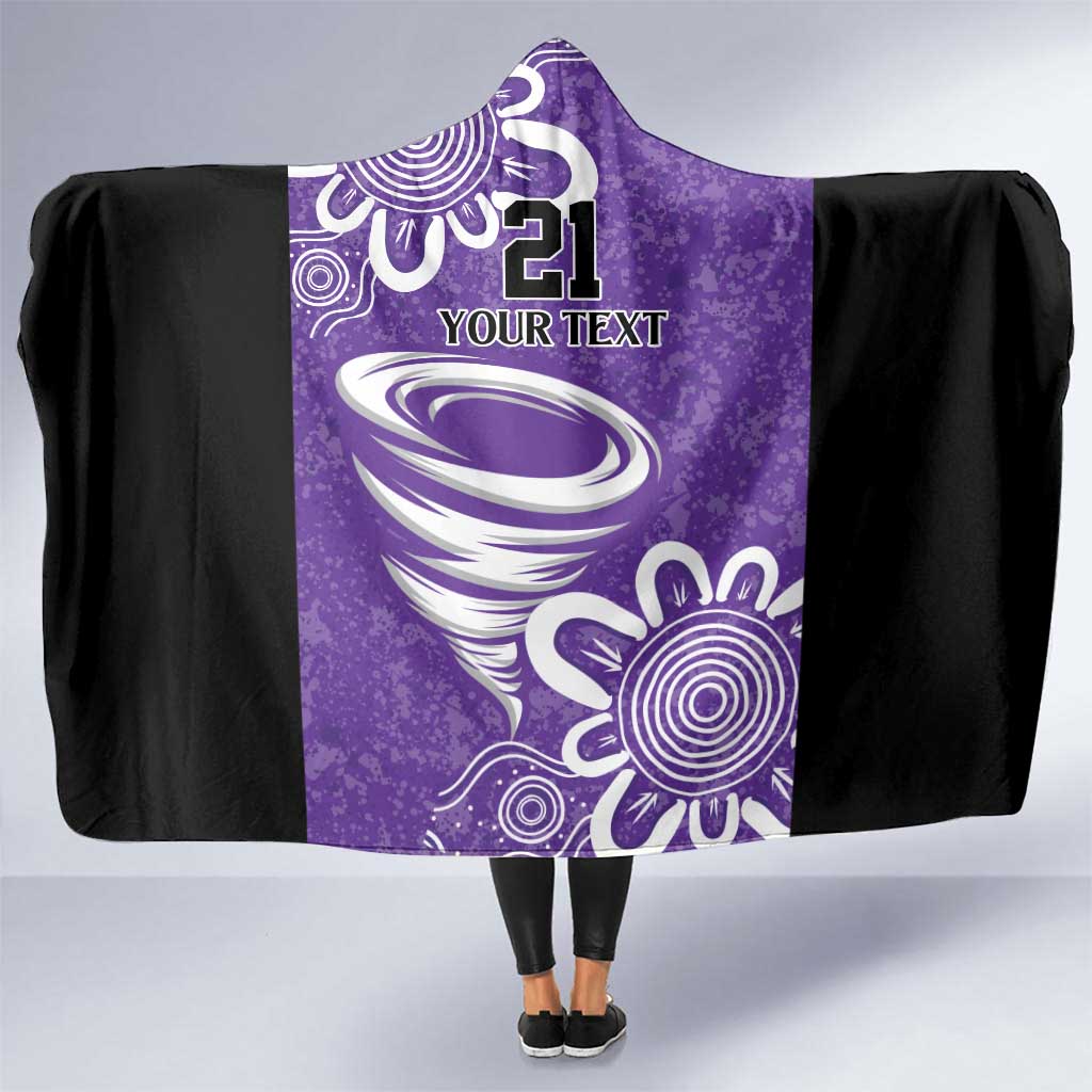 Hobart Hurricanes Custom Hooded Blanket Minimalism Aboriginal