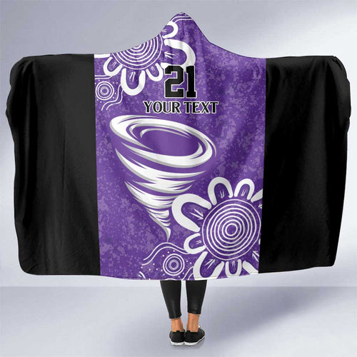 Hobart Hurricanes Custom Hooded Blanket Minimalism Aboriginal