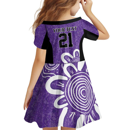 Hobart Hurricanes Custom Kid Short Sleeve Dress Minimalism Aboriginal