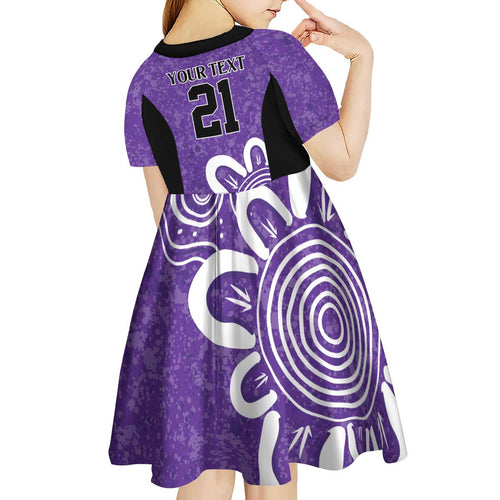 Hobart Hurricanes Custom Kid Short Sleeve Dress Minimalism Aboriginal