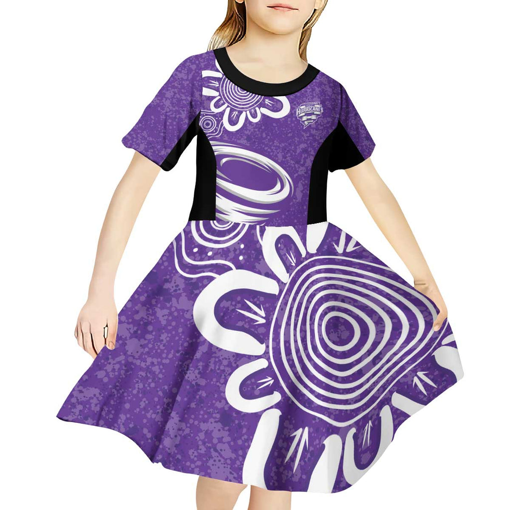 Hobart Hurricanes Custom Kid Short Sleeve Dress Minimalism Aboriginal