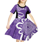 Hobart Hurricanes Custom Kid Short Sleeve Dress Minimalism Aboriginal