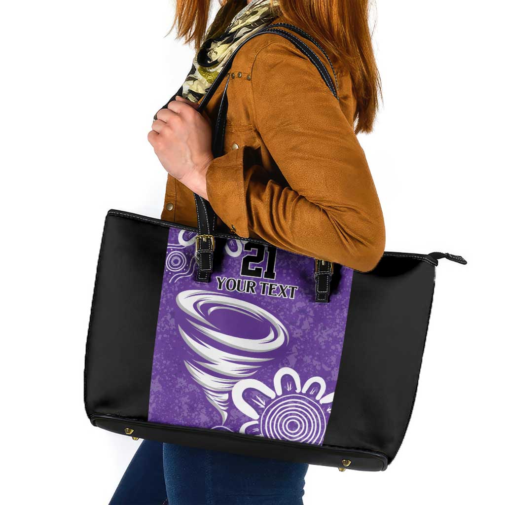 Hobart Hurricanes Custom Leather Tote Bag Minimalism Aboriginal