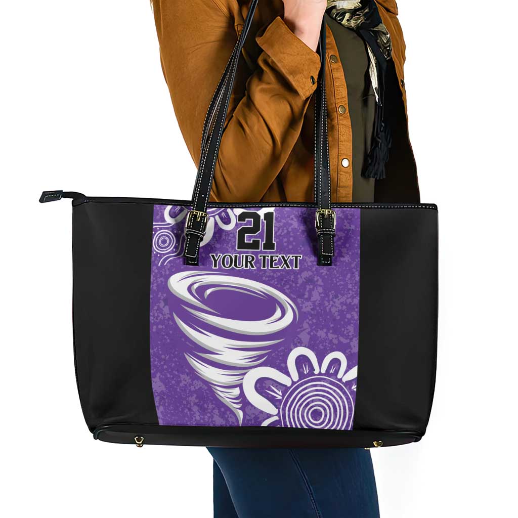 Hobart Hurricanes Custom Leather Tote Bag Minimalism Aboriginal