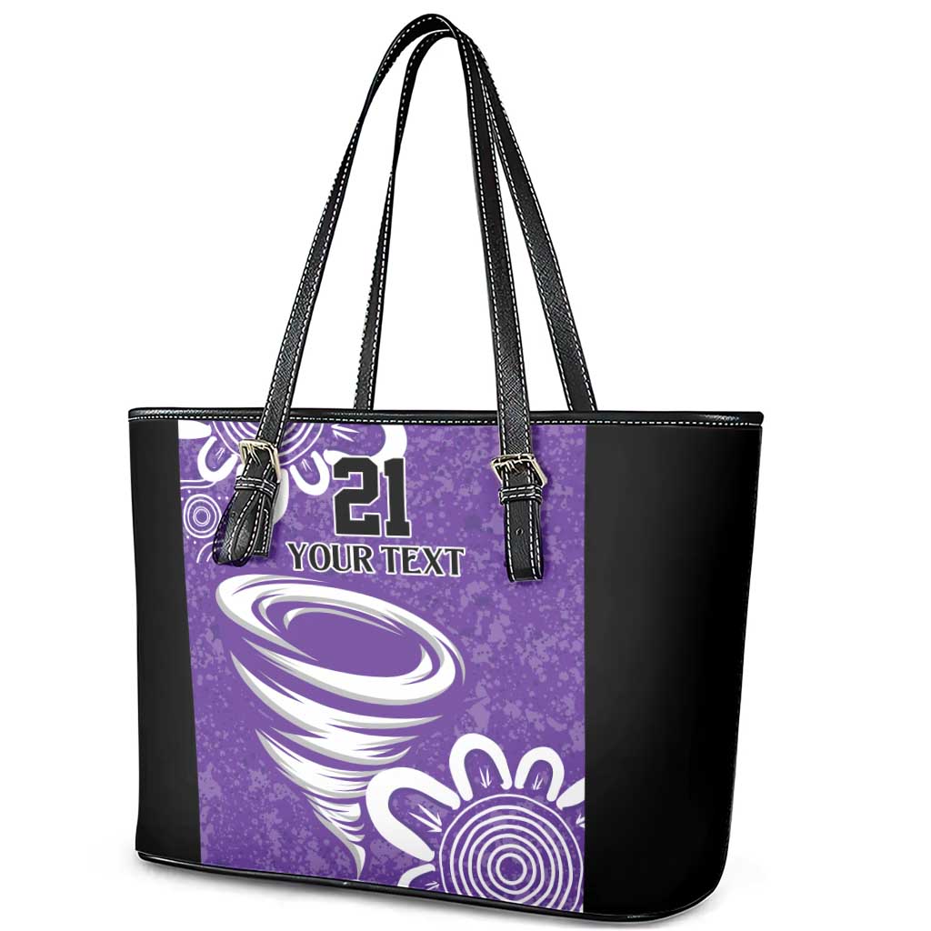 Hobart Hurricanes Custom Leather Tote Bag Minimalism Aboriginal