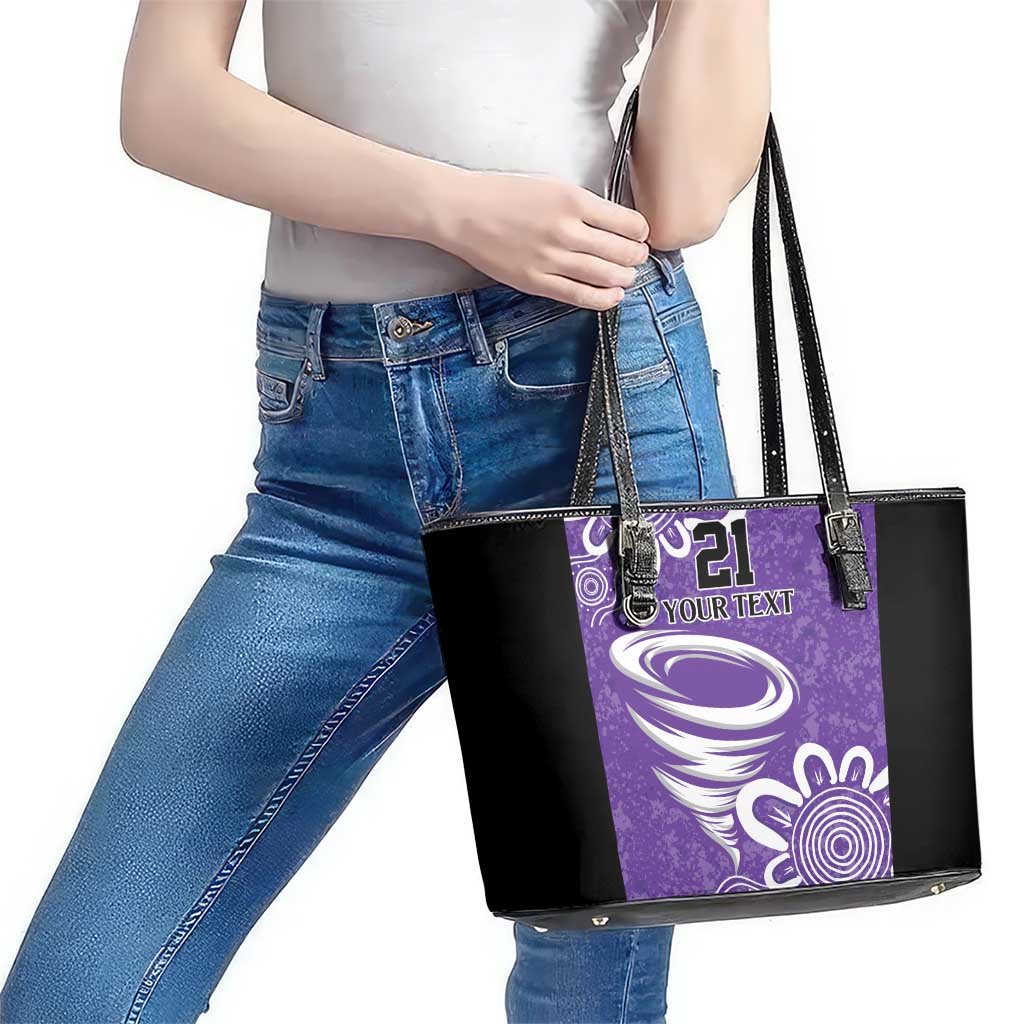 Hobart Hurricanes Custom Leather Tote Bag Minimalism Aboriginal