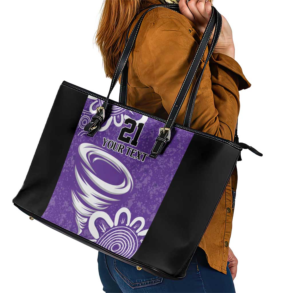 Hobart Hurricanes Custom Leather Tote Bag Minimalism Aboriginal