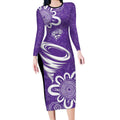 Hobart Hurricanes Custom Long Sleeve Bodycon Dress Minimalism Aboriginal