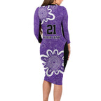 Hobart Hurricanes Custom Long Sleeve Bodycon Dress Minimalism Aboriginal
