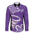 Hobart Hurricanes Custom Long Sleeve Button Shirt Minimalism Aboriginal