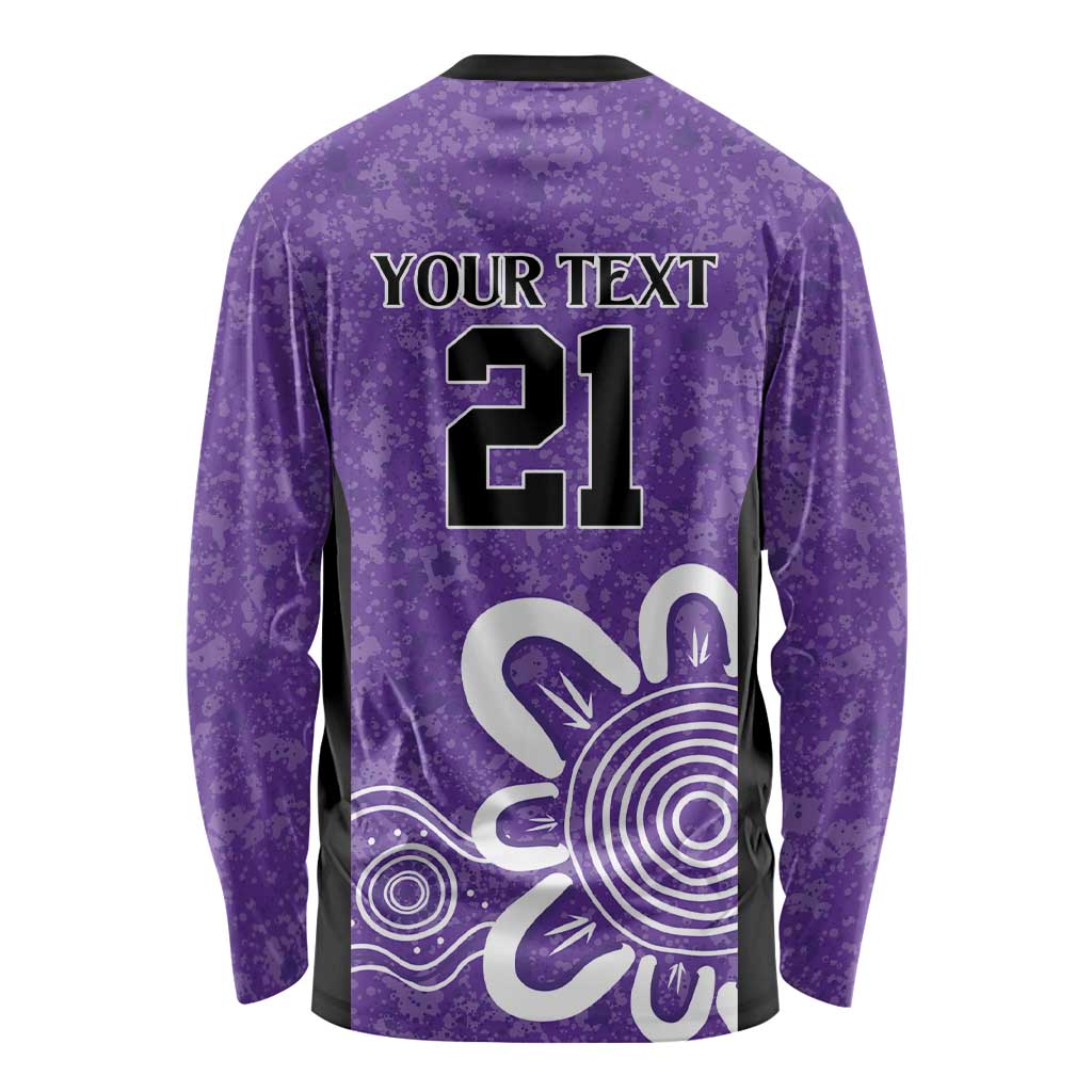 Hobart Hurricanes Custom Long Sleeve Shirt Minimalism Aboriginal