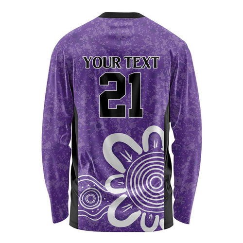 Hobart Hurricanes Custom Long Sleeve Shirt Minimalism Aboriginal