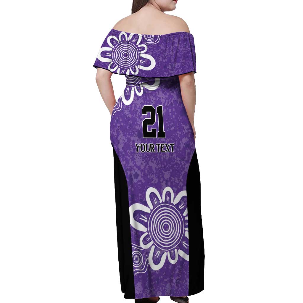 Hobart Hurricanes Custom Off Shoulder Maxi Dress Minimalism Aboriginal