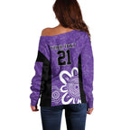 Hobart Hurricanes Custom Off Shoulder Sweater Minimalism Aboriginal