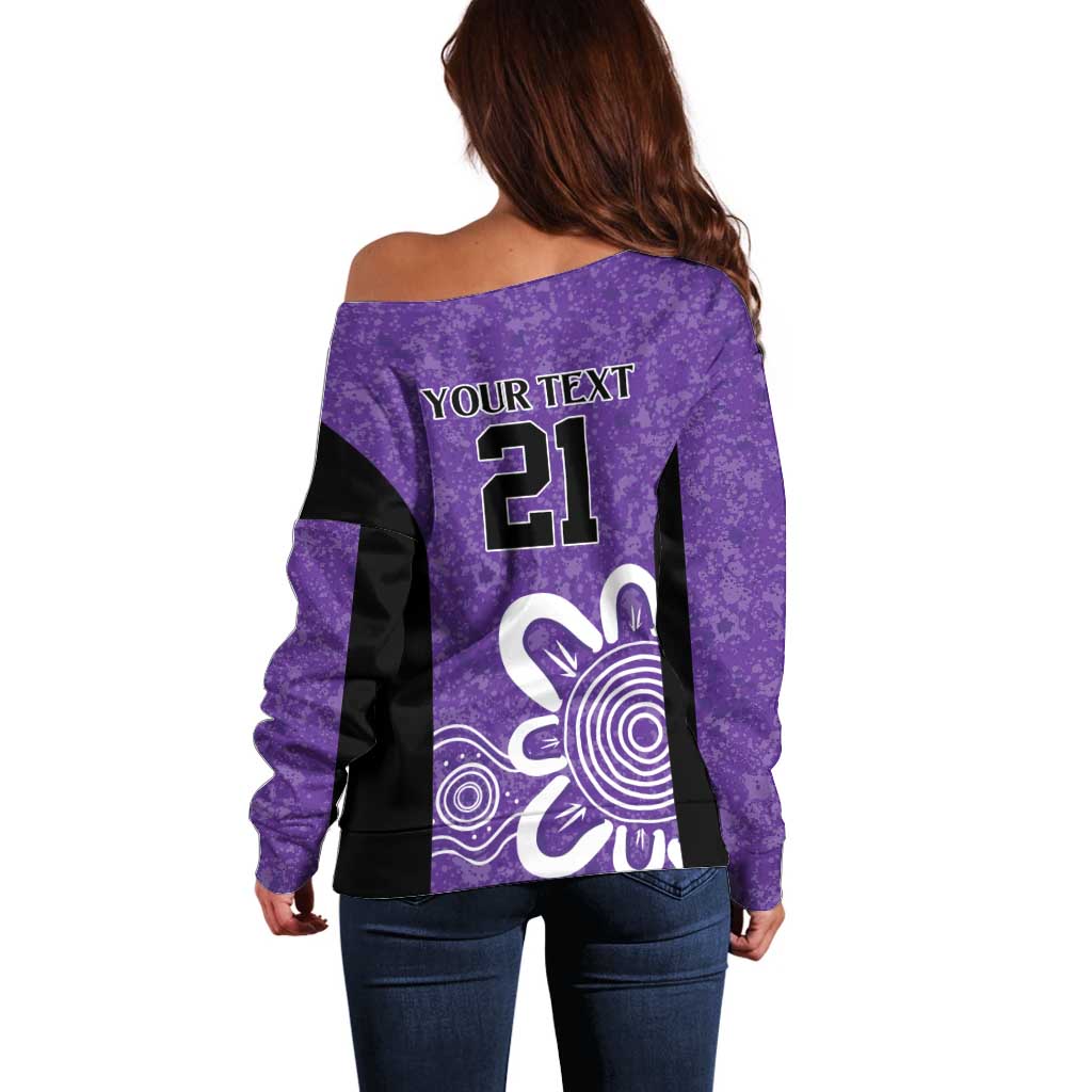 Hobart Hurricanes Custom Off Shoulder Sweater Minimalism Aboriginal