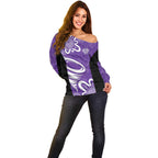 Hobart Hurricanes Custom Off Shoulder Sweater Minimalism Aboriginal
