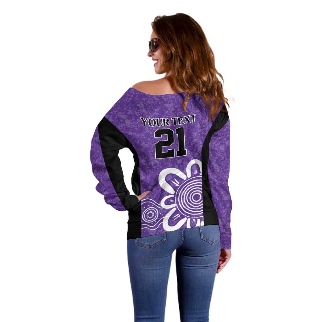 Hobart Hurricanes Custom Off Shoulder Sweater Minimalism Aboriginal