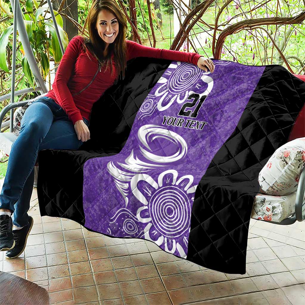 Hobart Hurricanes Custom Quilt Minimalism Aboriginal