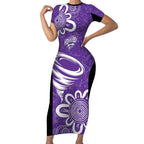 Hobart Hurricanes Custom Short Sleeve Bodycon Dress Minimalism Aboriginal