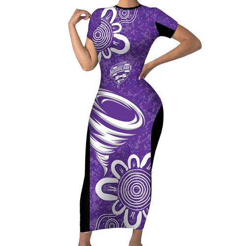 Hobart Hurricanes Custom Short Sleeve Bodycon Dress Minimalism Aboriginal