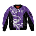 Hobart Hurricanes Custom Sleeve Zip Bomber Jacket Minimalism Aboriginal