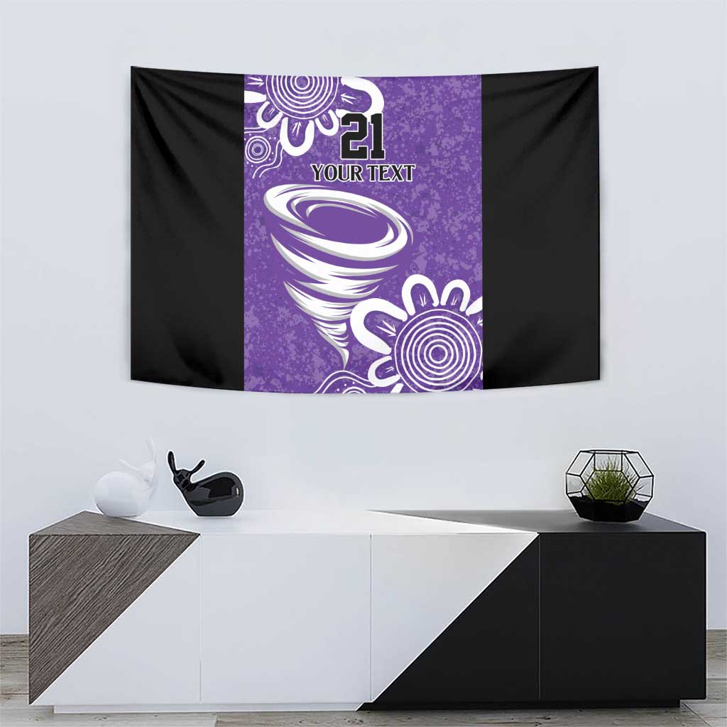 Hobart Hurricanes Custom Tapestry Minimalism Aboriginal