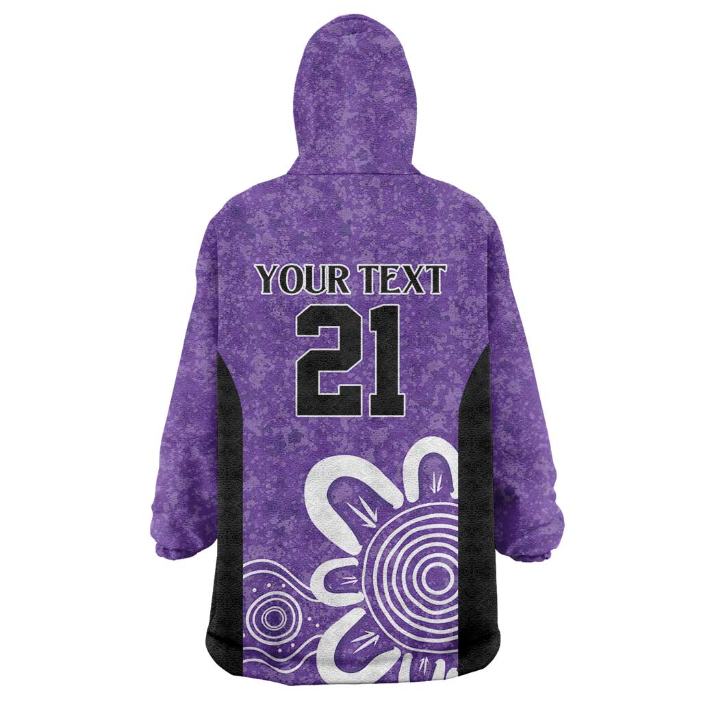 Hobart Hurricanes Custom Wearable Blanket Hoodie Minimalism Aboriginal