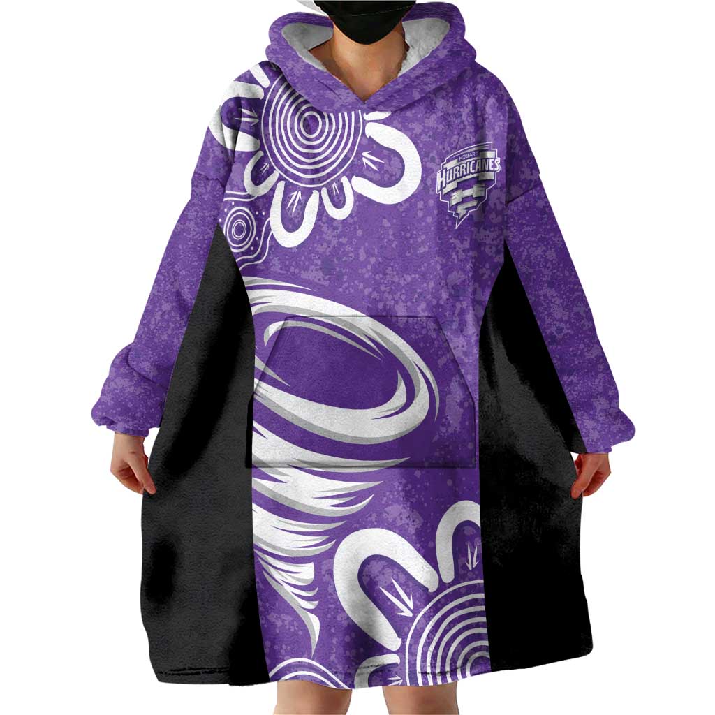 Hobart Hurricanes Custom Wearable Blanket Hoodie Minimalism Aboriginal
