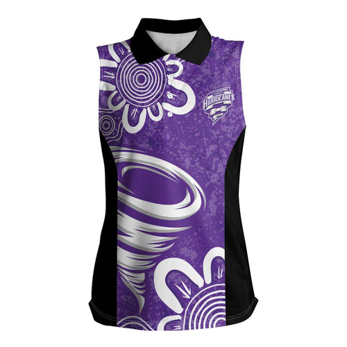 Hobart Hurricanes Custom Women Sleeveless Polo Shirt Minimalism Aboriginal