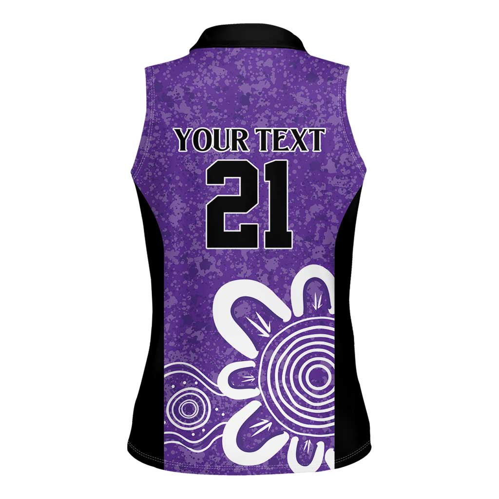 Hobart Hurricanes Custom Women Sleeveless Polo Shirt Minimalism Aboriginal