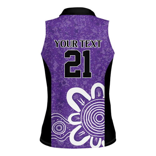 Hobart Hurricanes Custom Women Sleeveless Polo Shirt Minimalism Aboriginal