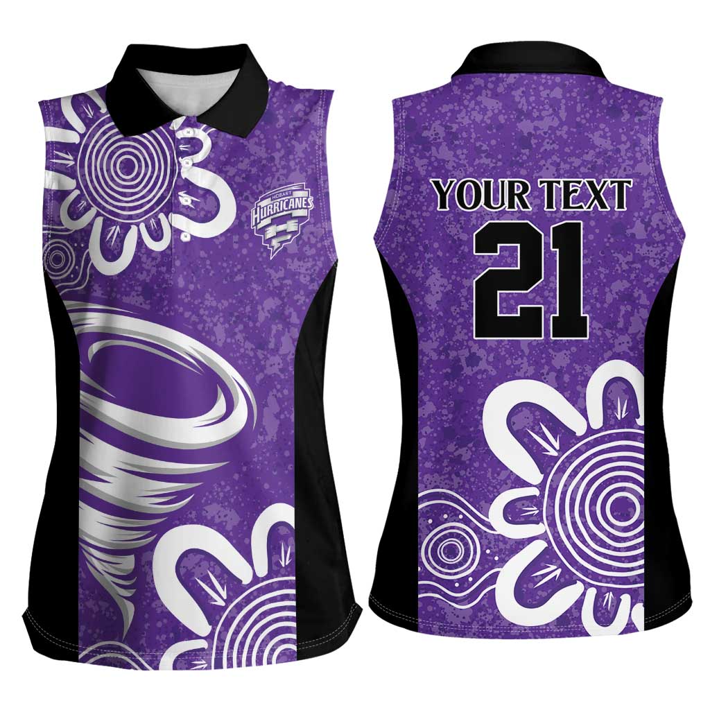 Hobart Hurricanes Custom Women Sleeveless Polo Shirt Minimalism Aboriginal
