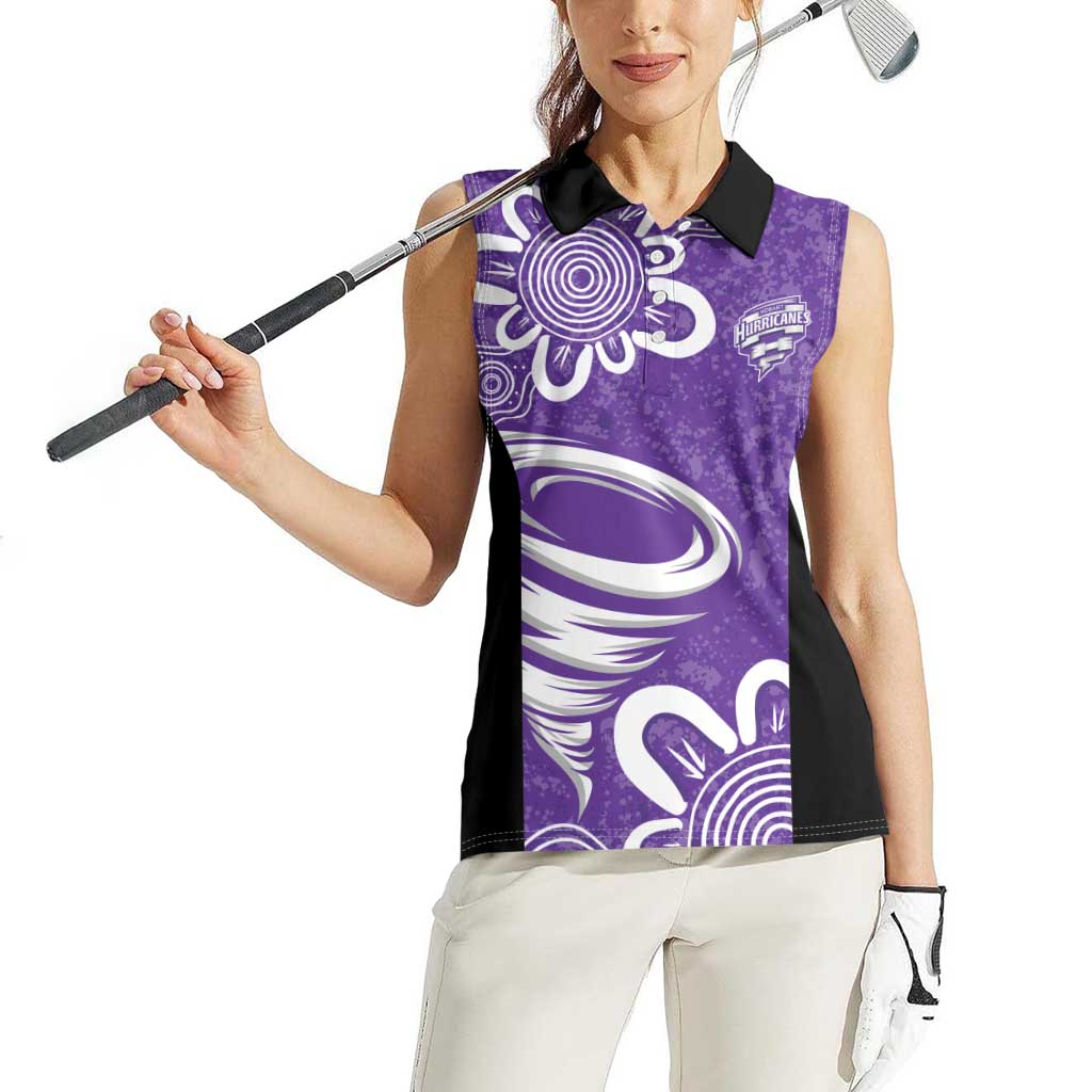 Hobart Hurricanes Custom Women Sleeveless Polo Shirt Minimalism Aboriginal