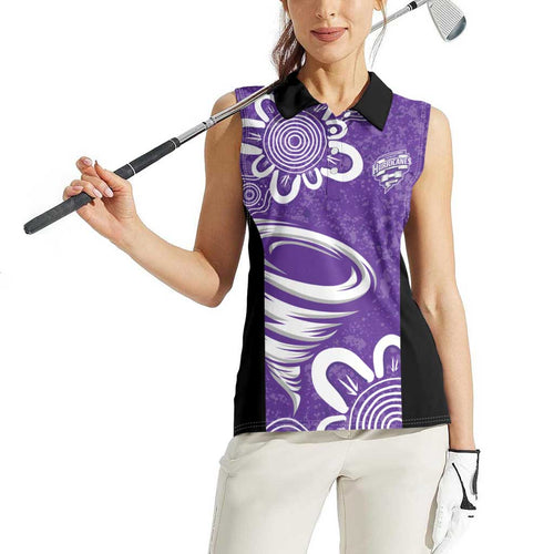 Hobart Hurricanes Custom Women Sleeveless Polo Shirt Minimalism Aboriginal