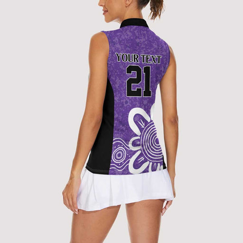 Hobart Hurricanes Custom Women Sleeveless Polo Shirt Minimalism Aboriginal
