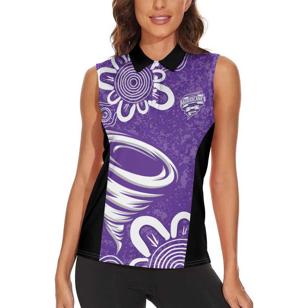 Hobart Hurricanes Custom Women Sleeveless Polo Shirt Minimalism Aboriginal