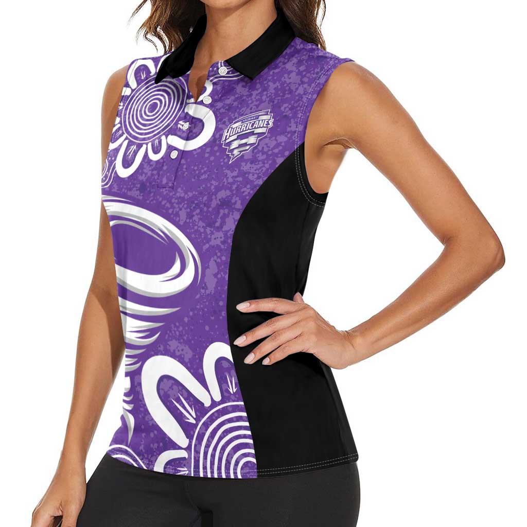 Hobart Hurricanes Custom Women Sleeveless Polo Shirt Minimalism Aboriginal